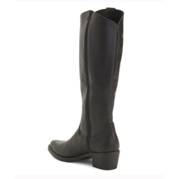 Enzo Tesoti  Sz 6.5 / 37 / 4 Equestrian Boots Black Leather Made SPAIN Zip NEW - Picture 4 of 6